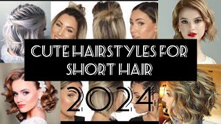 Cute hairstyles for short hair Cute easy hairstyles for short hair stylesforall cutehairstyle [upl. by Ybrad]