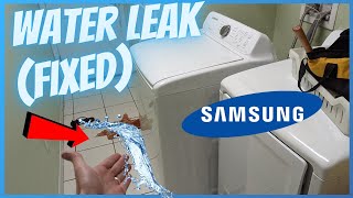 Samsung Washer Leaking From Bottom wa40j3000aw Top Loader Fixed [upl. by Ashla]