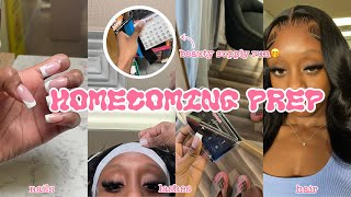 HOMECOMING PREP  hair lashes nails  last minute errands [upl. by Saraann49]