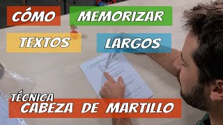 🔨 CÓMO ESTUDIAR Y MEMORIZAR RÁPIDO PARA UN EXAMEN Y TENER BUENAS NOTAS  Técnica Cabeza de Martillo [upl. by Aiuqat]