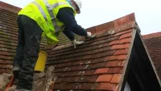 roofing laying ridge tiles [upl. by Akihc69]