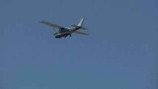 Cessna 210 with gear door problem departing KPOC Brackett on 061410 at 1401 [upl. by Nelleyram505]