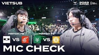 VIETSUB MIC CHECK DK vs KDF  BRO vs LSB  LCK Mùa Hè 2023 [upl. by Sparks80]