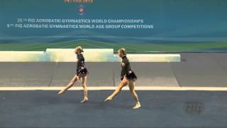 Belarus BLR  2016 Acrobatic Worlds Putian City CHN Balance Womens Pair [upl. by Dov958]