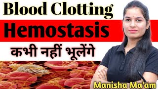 Hemostasis  Mechanism of Blood clotting  Hemostasis in hindi [upl. by Navi32]