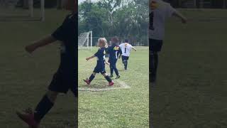 5 year old scores on long run 🏃🏻‍♂️ ⚽️ ballsoccerfootballgoalsmessi [upl. by Annoeik500]