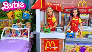 Barbie amp Ken Doll Family McDonalds Drive Thru Boo Buckets [upl. by Enitsirhk988]