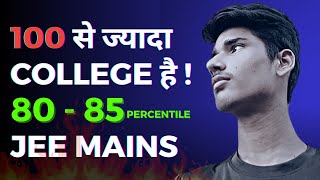 8085 Percentile in JEE Mains 2024  More Than 100 Government Colleges  Collegemitra [upl. by Enaffit]