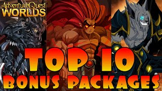 AQW Top 10 Bonus Packages Which Upgrade Pack Is The Best AQWorlds [upl. by Anerdna]