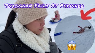 Toboggan Fails At Perisher Valley  Sled Fail videos  Living In Australia [upl. by Eelac]