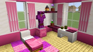 Como hacer una HABITACIÓN ROSA Linda en Minecraft [upl. by Granese388]