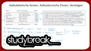 Kalkulatorische Kosten Kalkulatorische Zinsen Vermögen  Kosten und Leistungsrechnung [upl. by Asiole]