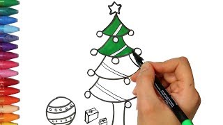 Albero di Natale o Pino  Come disegnare e colora per i bambini [upl. by Warp]