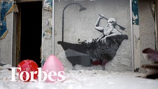 Banksy Art With Clever Message Suddenly Popping Up Across Ukraine [upl. by Aleusnoc]