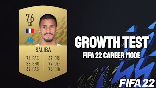 William Saliba Growth Test FIFA 22 Career Mode [upl. by Anoirtac]