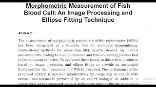 Morphometric Measurement of Fish Blood Cell An Image Processing and Ellipse Fitting Technique [upl. by Stacey]