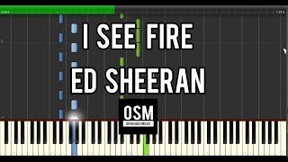 I See Fire  Ed Sheeran  Paino Synthesia  SHEET MUSIC  MIDI  HD [upl. by Auoy90]