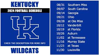 2024 Kentucky Wildcats Football Schedule [upl. by Harts]