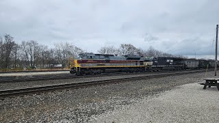 NS 1074 Lackawanna Heritage Unit leads NS 572 in Alliance OH 11 15 24 4K [upl. by Llenyar]