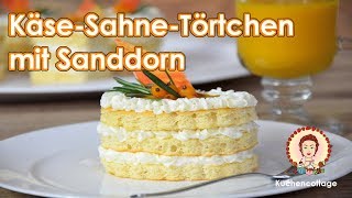 KäseSahneTörtchen mit Sanddorn  REZEPT  BACKEN  Küchencottage [upl. by Nolyaw782]