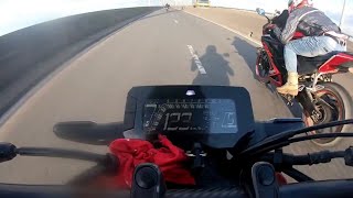 Honda CB150R Exmotion Top speed in Jamuna Bridge hit 140 😍 R15 Vs Exmotion race [upl. by Ahtivak]