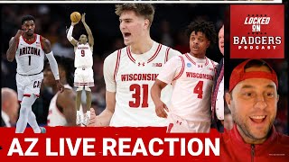 Wisconsin Badgers and Arizona Wildcasts basketball live reaction show [upl. by Egor478]