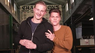 VIKINGS  Axe Throwing with Alexander Ludwig [upl. by Teerprah]