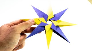 How to make a paper 8 pointed ninja star [upl. by Noirda]