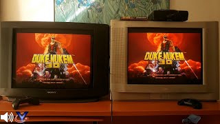 Sega Saturn PAL  Emulator Vs Original    Sony Trinitron Vs JVC    Flat Vs Curved [upl. by Allicserp838]