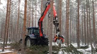 Valtra N154e Active harvester with Palfinger C60F86  Nisula 325Hmade by Nisula Forest Oy [upl. by Takara]