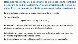 problema de reactivo limitante AgNO3 y NaCl [upl. by Yrem]