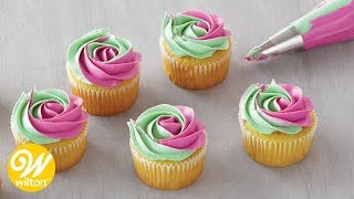 How to Make a TwoTone Buttercream Swirl  Wilton [upl. by Rehpitsirhc173]