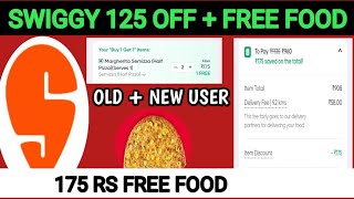 swiggy 125 off  free food  swiggy coupon code today [upl. by Stringer]