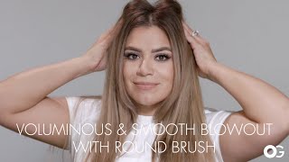 How to Get a Voluminous amp Smooth Blowout with a Round Brush  Olivia Garden [upl. by Llered759]