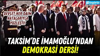 İmamoğlu Taksimdeki törende Valinin gözlerine bakarak demokrasi dersi verdi [upl. by Prue703]