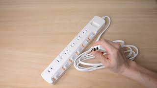 エレコム 電源タップ 雷ガード 光らない個別スイッチ スイングプラグ 6個口 ELECOM Power Strip Lightning Guard Non Illuminated Individu [upl. by Bainter]