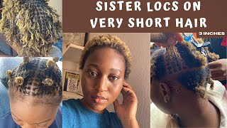 SISTERLOCKS ON VERY SHORT HAIR  ALL YOU NEED TO KNOW ABOUT SISTERLOCKS INSTALLATION IN NIGERIA [upl. by Illib]