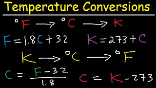 Celsius to Fahrenheit to Kelvin Formula Conversions  Temperature Units C to F to K [upl. by Sulienroc]