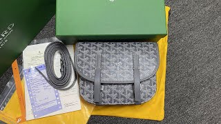 Goyard Belvedere Messenger Goyardine MM Gray Review [upl. by Waite]