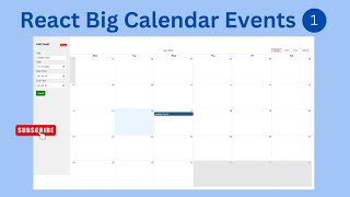 React Big Calendar Crud App  Add Update Delete Event Part 1 [upl. by Dierolf17]