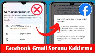 Facebook Numarası ve Gmail Kaldır 2024  Şu anda bu değişikliği yapamazsınız Facebook numarası 2024 [upl. by Velda]