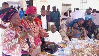 former wife President Bola Obasanjo and Iyalode of Egba Chief Alaba Lawson at Ebenezer Obey 80 [upl. by Yerffej]