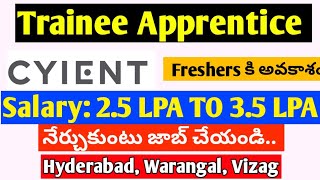 cyient company trainee apprentice jobs opening full information and registration process [upl. by Bena]