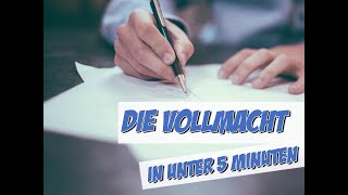 Die Vollmacht in unter 5 Minuten  Rechtskunde  Pflege Kanal [upl. by Furie936]