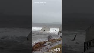 Building destroyed by storm in South Portland [upl. by Eibo]