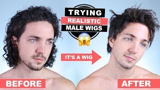 ✅ Trying Realistic Mens Wigs  Long Hair to Short Hair [upl. by Nedroj454]