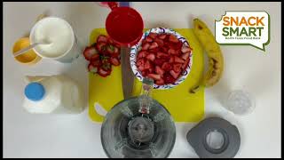 Simple Strawberry Banana Smoothie Recipe [upl. by Noryd557]