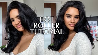 How To Use Hot Rollers Tutorial  Bounciest Hair Ever [upl. by Carrelli]