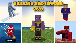 🔥 Best Superheroes Addon for Survival in MCPE 12140  Villains and Heroes V60 ❄️ [upl. by Wash]