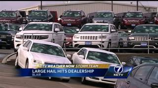 Woodhouse vehicles nailed by hail storm [upl. by Anecuza]